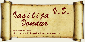 Vasilija Dondur vizit kartica